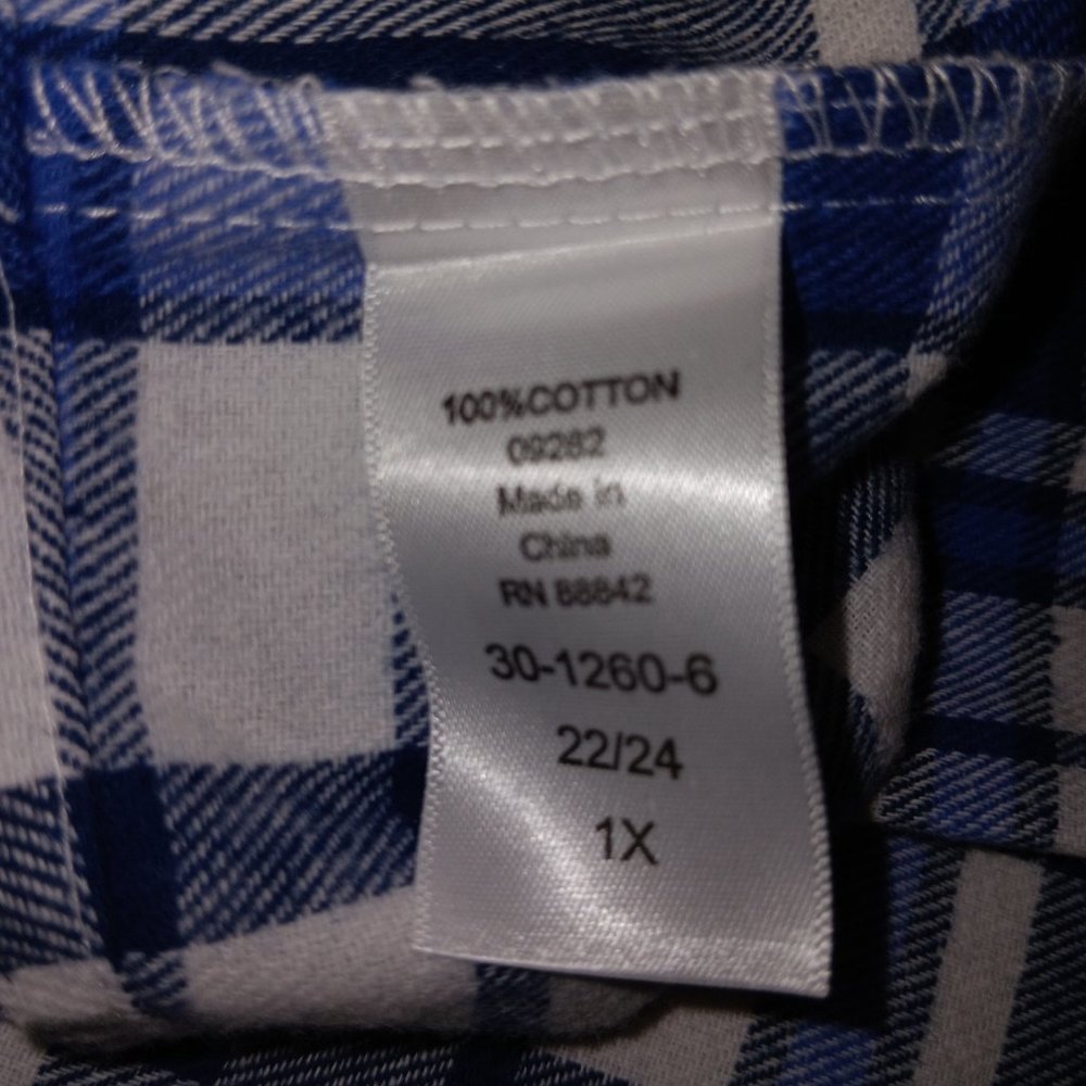 WOMAN WITHIN PINTUCKED FLANNEL PLAID PRINT BUTTON DOWN SHIRT - Picture 8 of 10